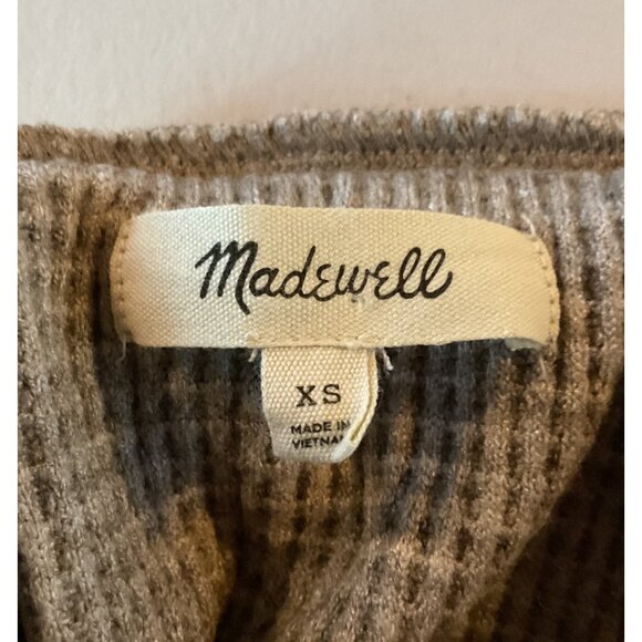 Madewell XS Waffle Knit Long-Sleeve Mock Neck Top Polyester Viscose Blend Casual - Picture 4 of 7